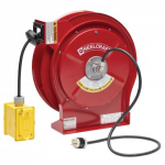 L 5550 123 7A - 12/3 50' Premium Duty Duplex Outlet Box w/GFCI Power Cord Reel